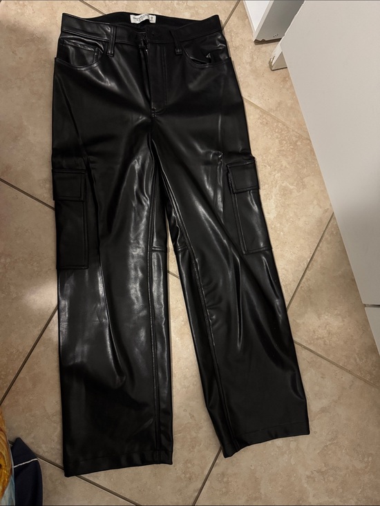 Abercrombie & Fitch Pants - Abercrombie & Fitch Black Faux Leather Cargo Pants